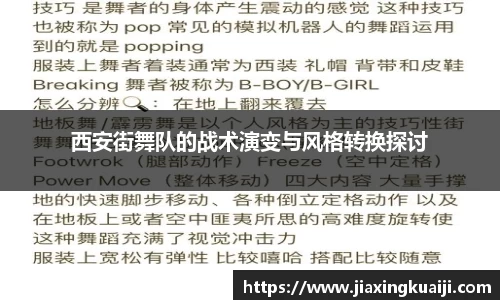 西安街舞队的战术演变与风格转换探讨
